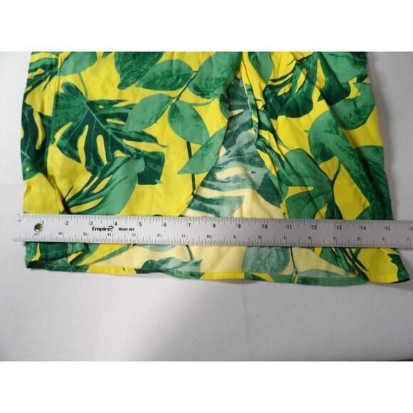 Curations 1XP Petites Plus Pant Pull On Wide Split Leg Floral Tropical Green Yel - Picture 9 of 14